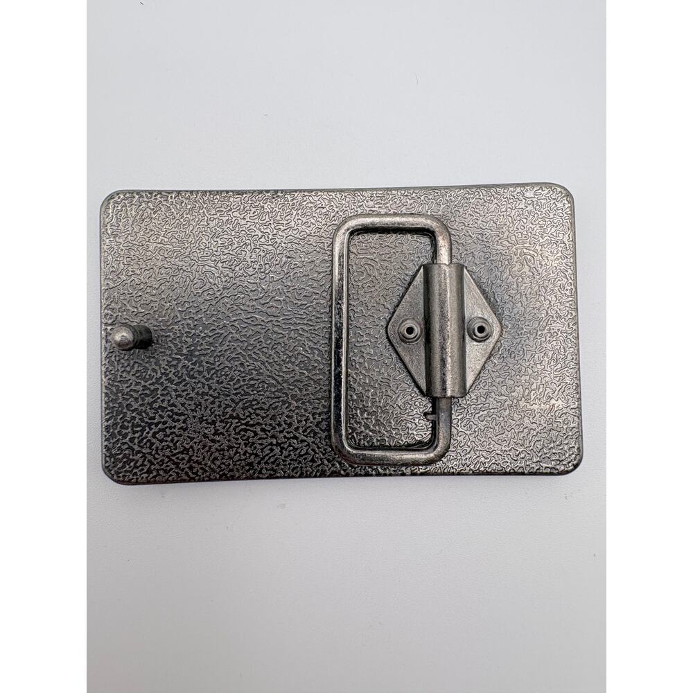 Silver-Tone and Black Studded Belt Buckle - Picture 2 of 2